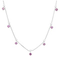 Sterling Silver Multi Alexandrite CZ June Necklace 16+2 Inch