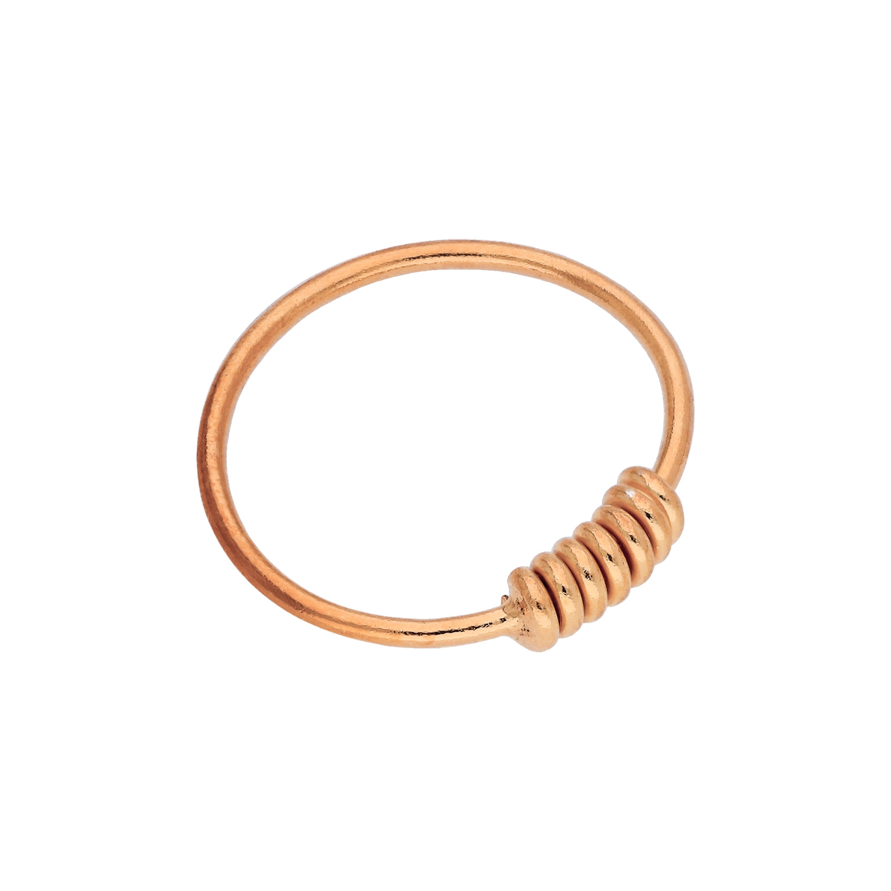 Rose Gold Plated Sterling Silver Coil 22Ga 10mm Nose Ring