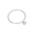 Sterling Silver 4 Claw Set CZ 20Ga 10mm Nose Ring