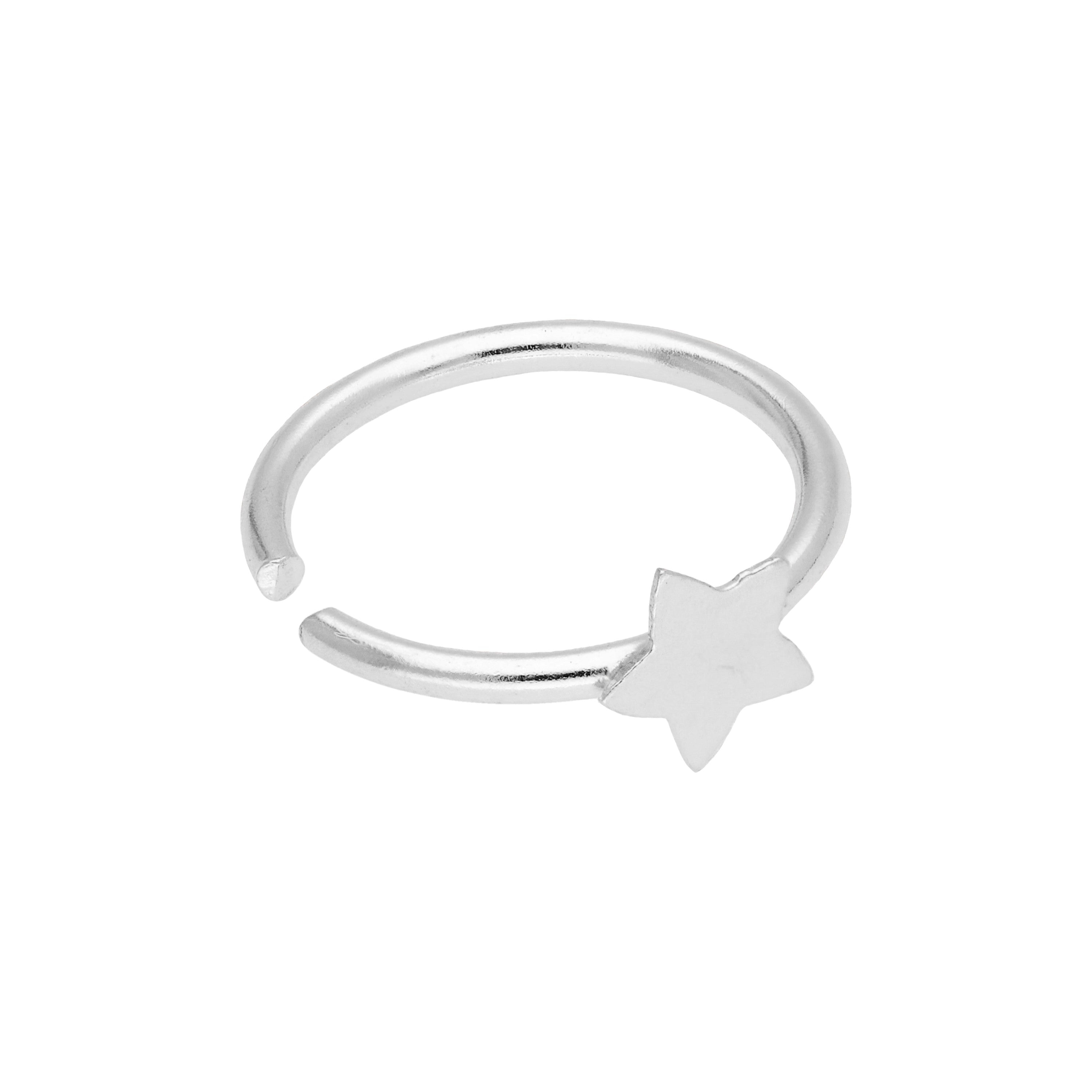 Sterling Silver Star 10mm 20Ga Nose Ring