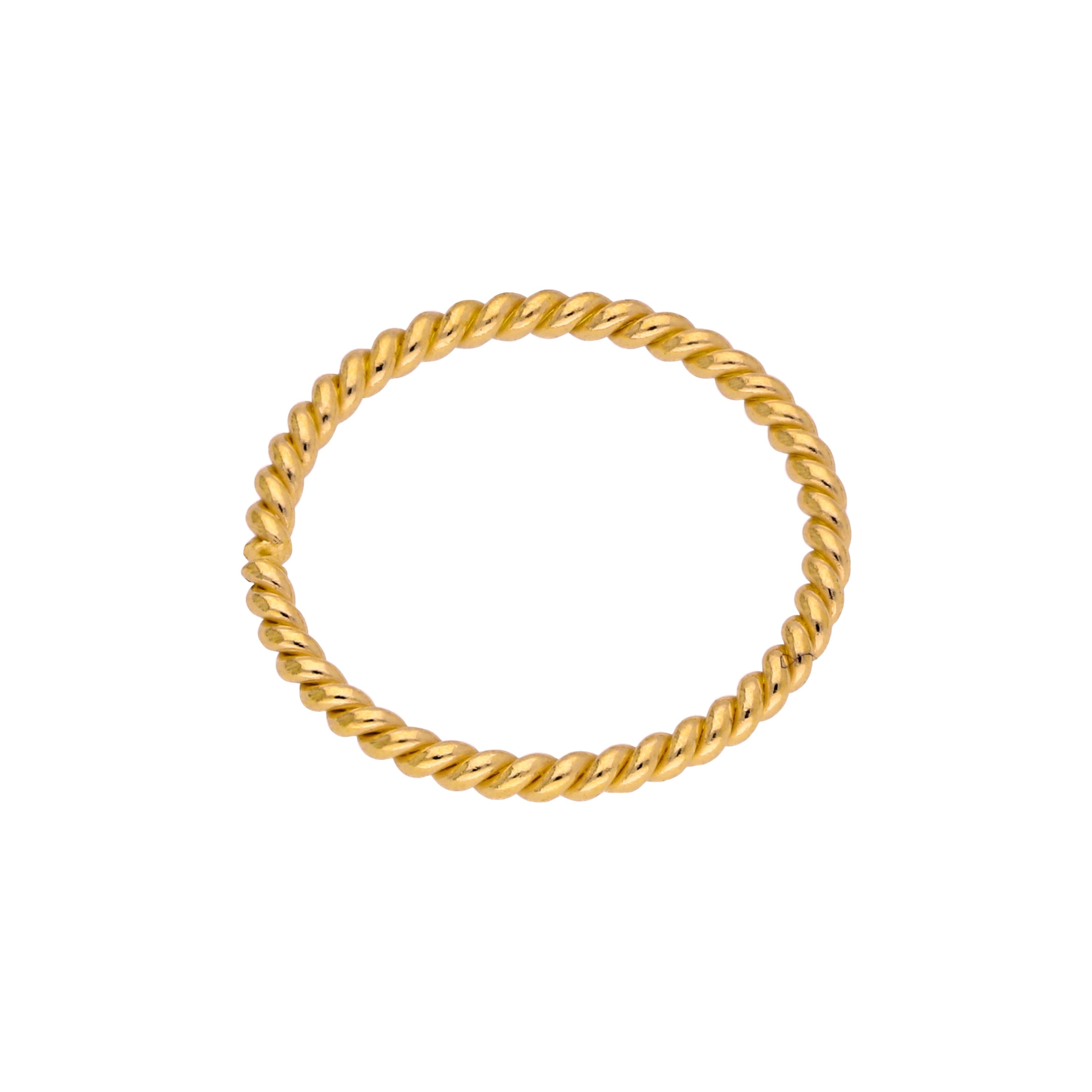Gold Plated Sterling Silver Twisted Hoop 10mm 20Ga Nose Ring