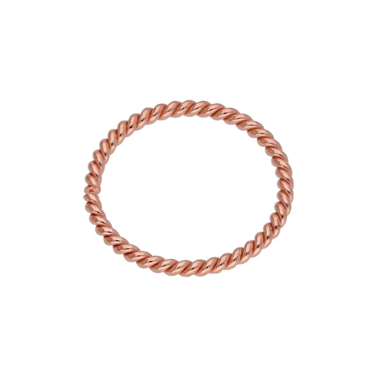 Rose Gold Plated Sterling Silver Twisted Hoop 10mm Nose Ring