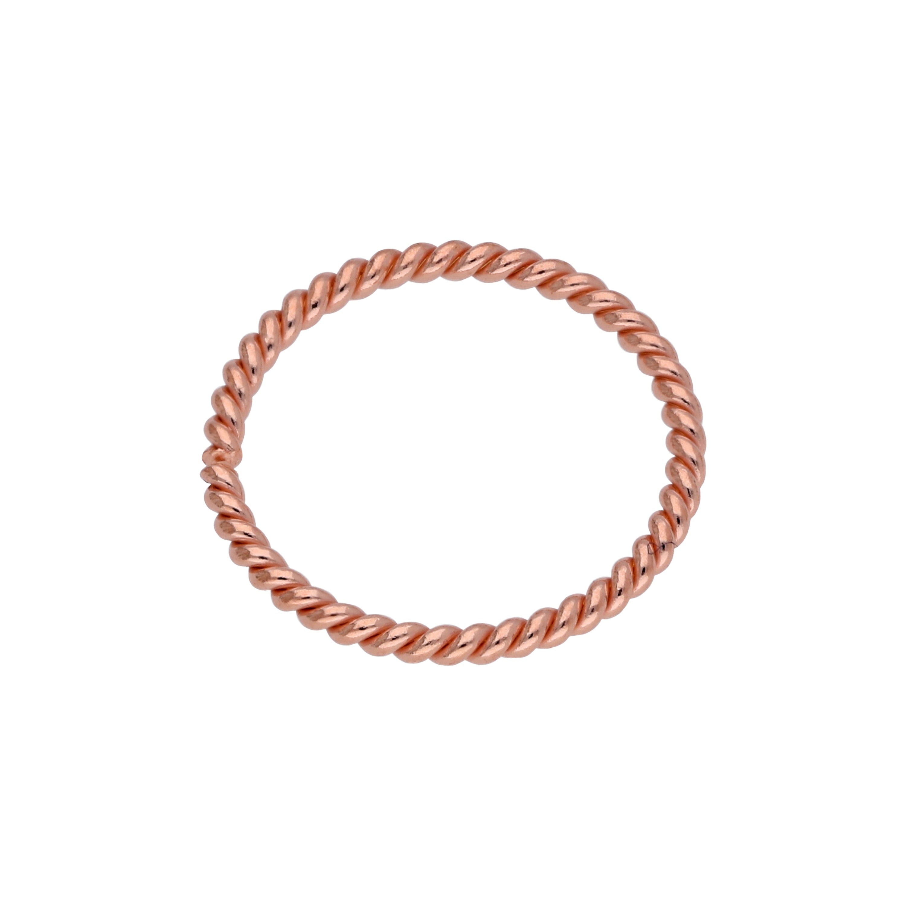 Rose Gold Plated Sterling Silver Twisted Hoop 10mm Nose Ring