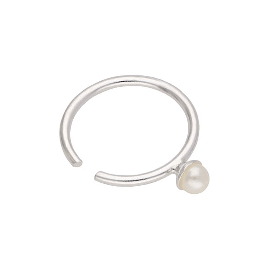 Sterling Silver Freshwater Pearl 10mm 20Ga Nose Ring