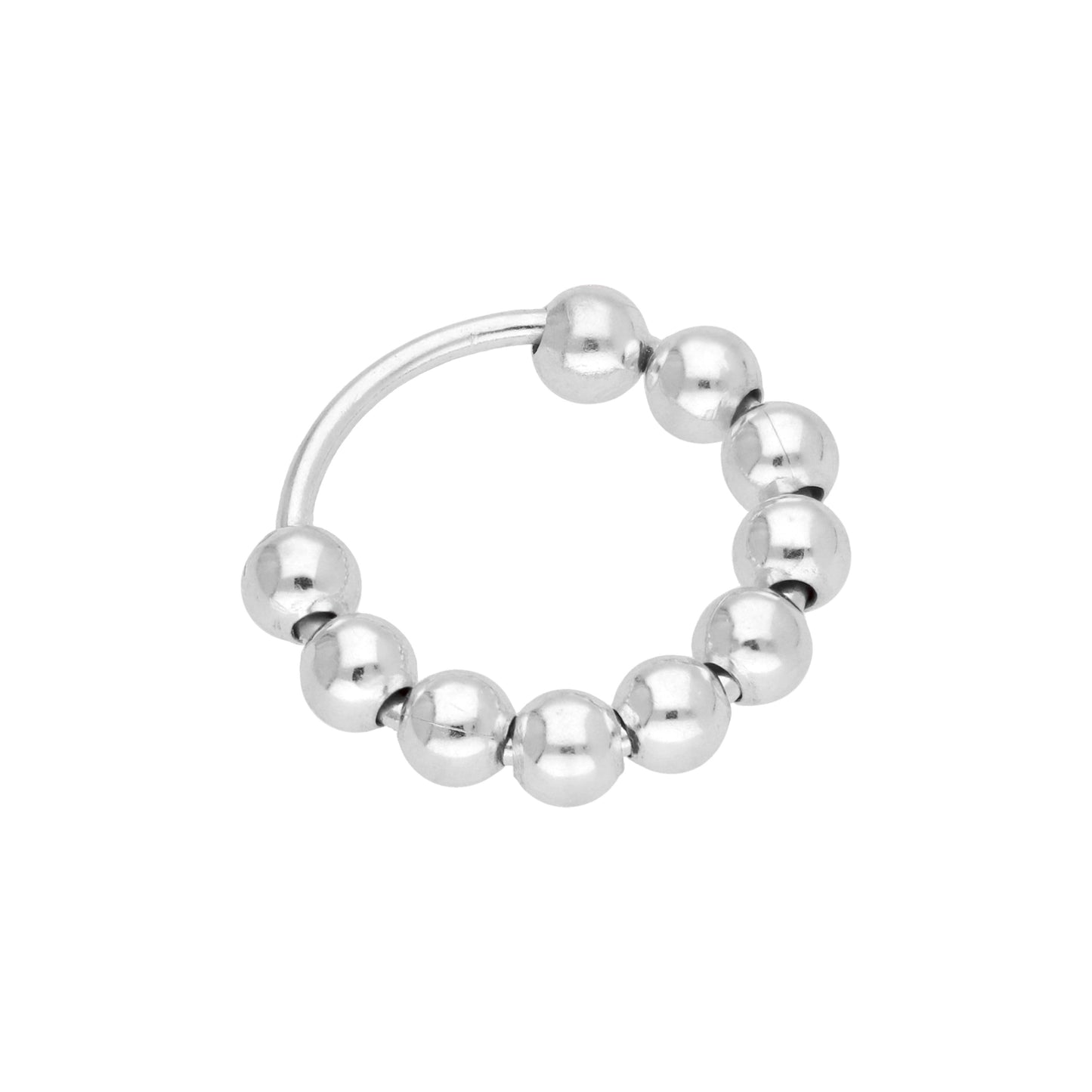 Sterling Silver Multiple Bead Ball 10mm 24Ga Nose Ring