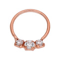 Rose Gold Plated Sterling 2mm CZ 7mm 22Ga Nose Hoop Ring