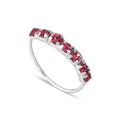 Sterling Silver Tourmaline 7 CZ Pave 22Ga 10mm Nose Ring