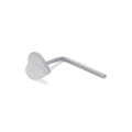 9ct White Gold Heart L-Shaped 22Ga Nose Stud