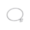 9ct White Gold Clear CZ Open Hoop 22Ga 10mm Nose Ring