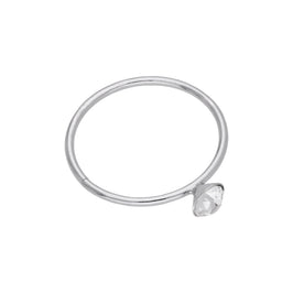 9ct White Gold Clear CZ Open Hoop 22Ga 10mm Nose Ring