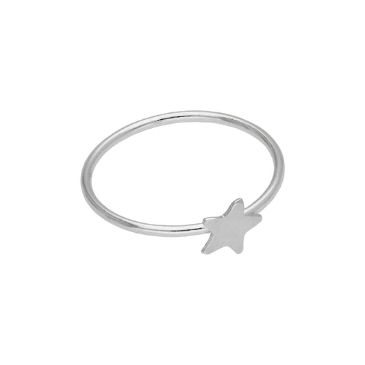 14ct White Gold Star Open Hoop 9mm 22Ga Nose Ring