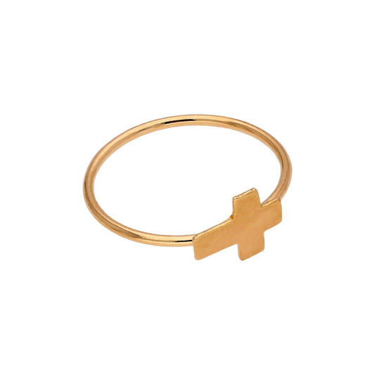 14ct Gold Cross Open Hoop 9mm 22Ga Nose Ring