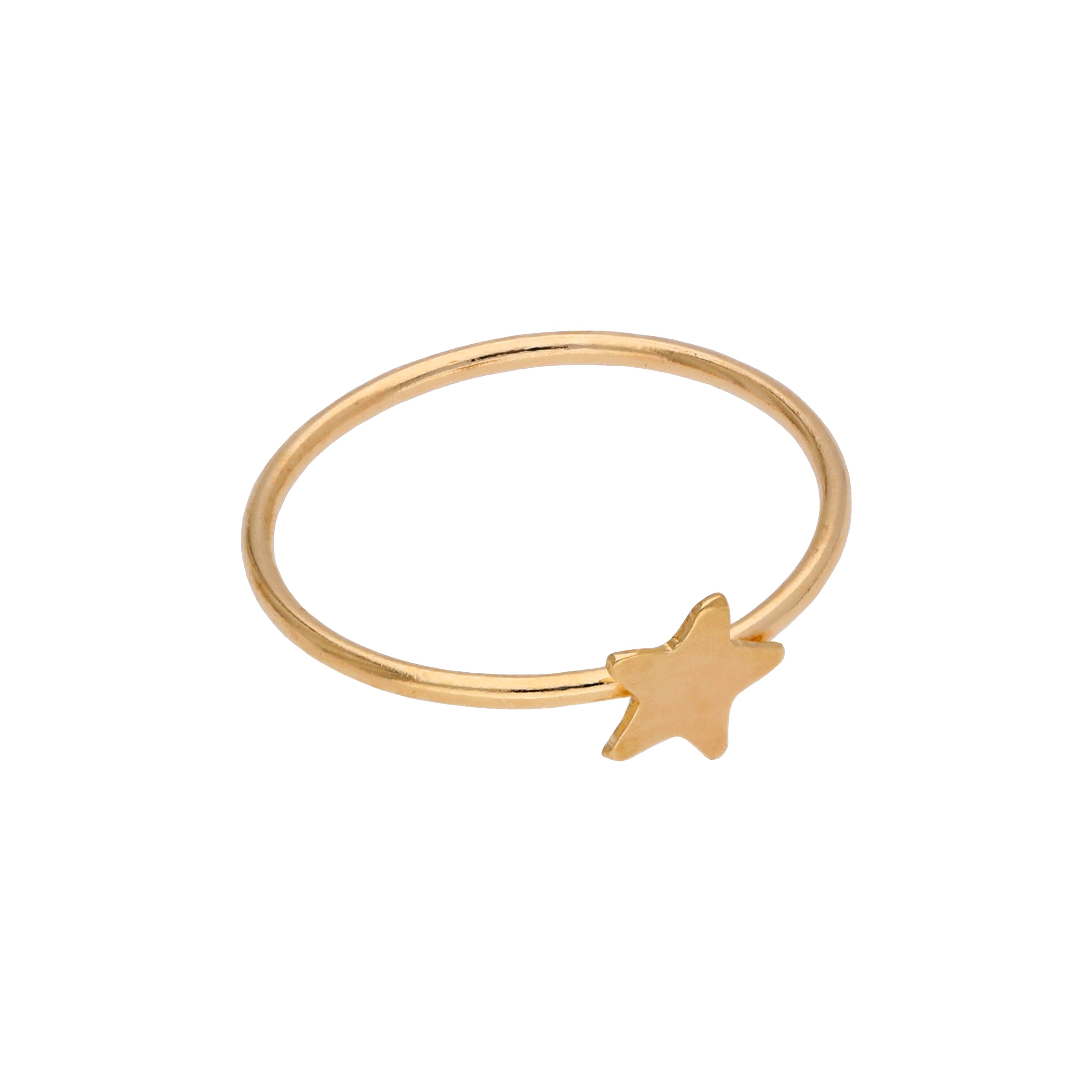 14ct Gold Star Open Hoop 9mm 22Ga Nose Ring