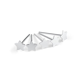 5 x Sterling Silver Star Straight Pin End 22Ga Nose Studs