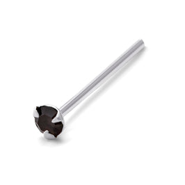 Sterling Silver 1.5mm CZ Black Claw 25Ga Nose Stud Pin End