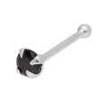 Sterling Silver Black 2mm CZ Nose Stud Ball End