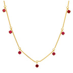 Gold Plated Sterling Silver Multi Garnet CZ January Necklace