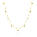 Gold Plated Sterling Silver Multi Peridot CZ Necklace 16+2 Inches