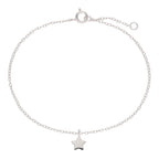 Sterling Silver Christmas Star Adjustable Bracelet 7 Inches