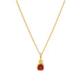 Gold Plated Sterling Silver 4mm Garnet CZ Birthstone Necklace 16-32 Inches