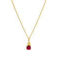Gold Plated Sterling Silver 4mm Ruby CZ Birthstone Necklace 16-32 Inches