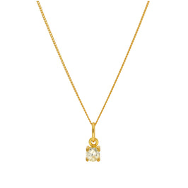 Gold Plated Sterling Silver 4mm Peridot CZ Birthstone Necklace 14-32 Inches