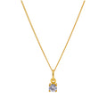 Gold Plated Sterling Silver 4mm Alexandrite CZ Birthstone Necklace 14-32 Inches