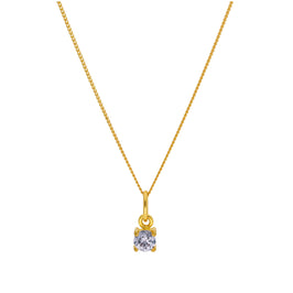 Gold Plated Sterling Silver 4mm Alexandrite CZ Birthstone Necklace 14-32 Inches