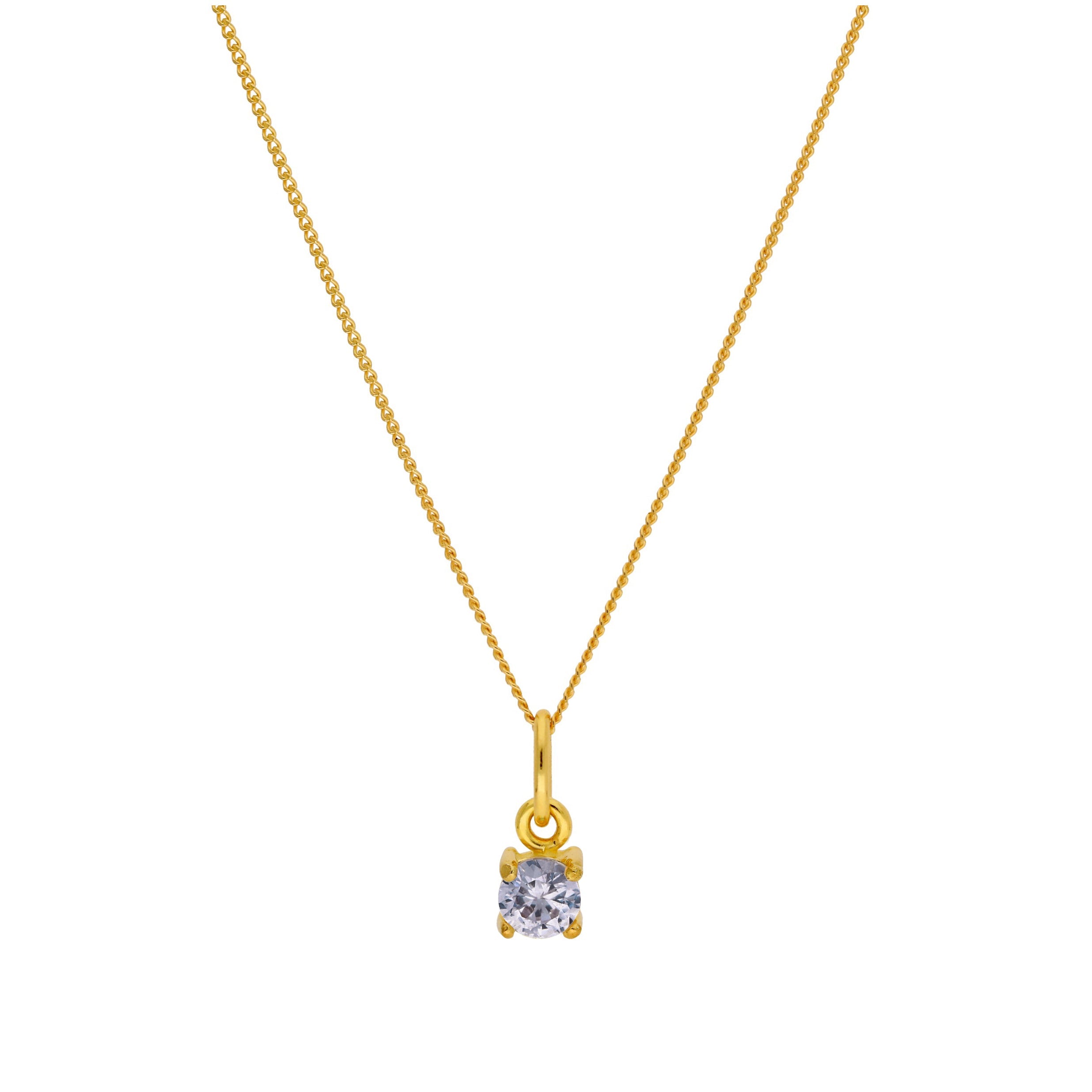 Gold Plated Sterling Silver 4mm Alexandrite CZ Birthstone Necklace 14-32 Inches