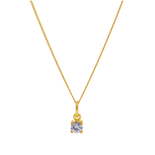 Gold Plated Sterling Silver 4mm Alexandrite CZ Birthstone Necklace 14-32 Inches