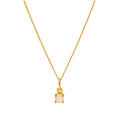 Gold Plated Sterling Silver 4mm Opal CZ Birthstone Claw Necklace 14 - 16 Inches