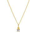 Gold Plated Sterling Silver 4mm Clear CZ Birthstone Claw Necklace 14 - 16 Inches