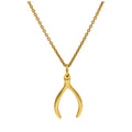 Gold Plated Sterling Silver Wishbone Necklace 16 - 24 Inches