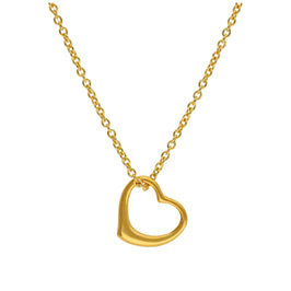Gold Plated Sterling Silver Floating Heart Pendant Necklace 16 - 24 Inches