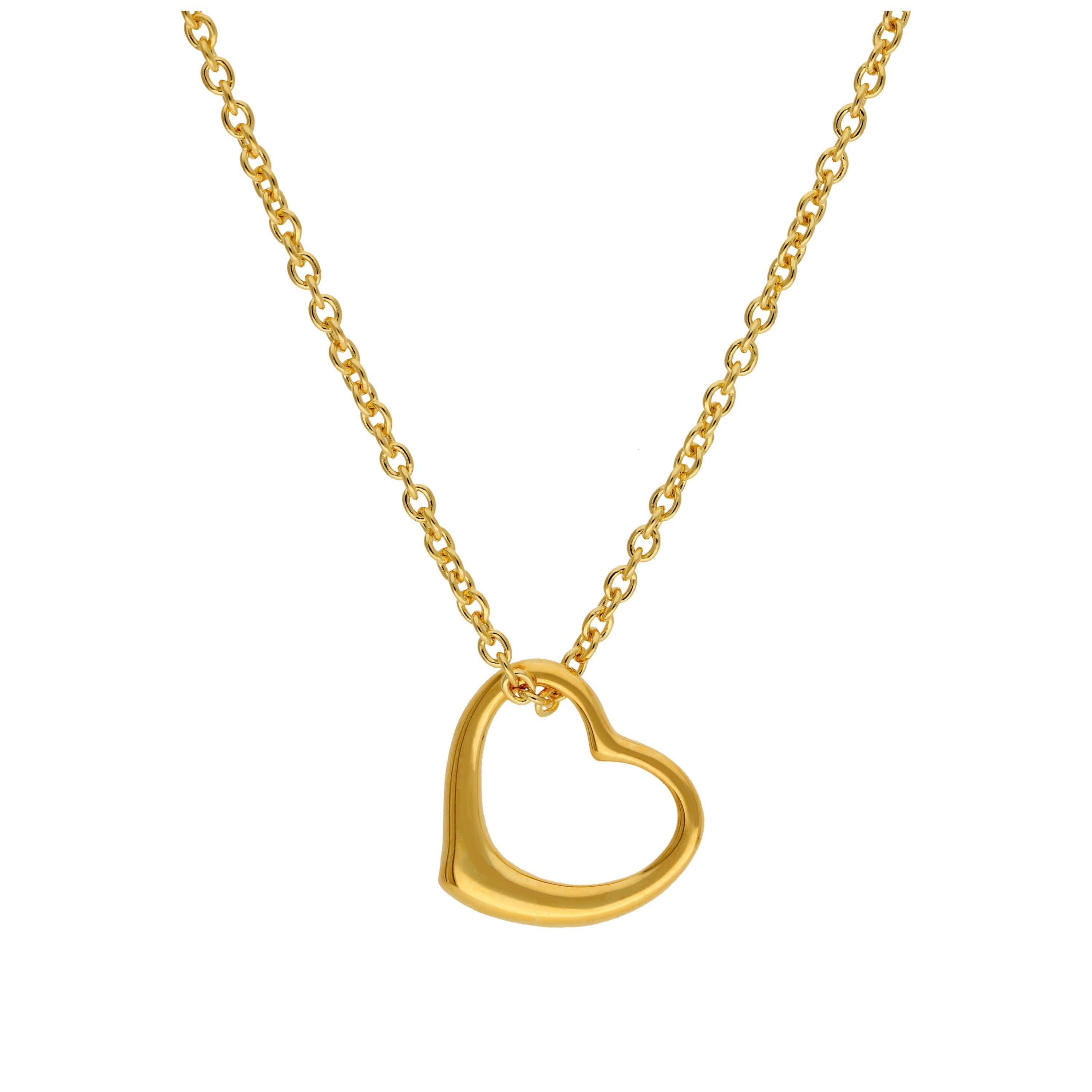 Gold Plated Sterling Silver Floating Heart Pendant Necklace 16 - 24 Inches