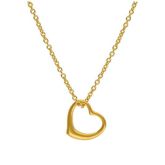 Gold Plated Sterling Silver Floating Heart Pendant Necklace 16 - 24 Inches