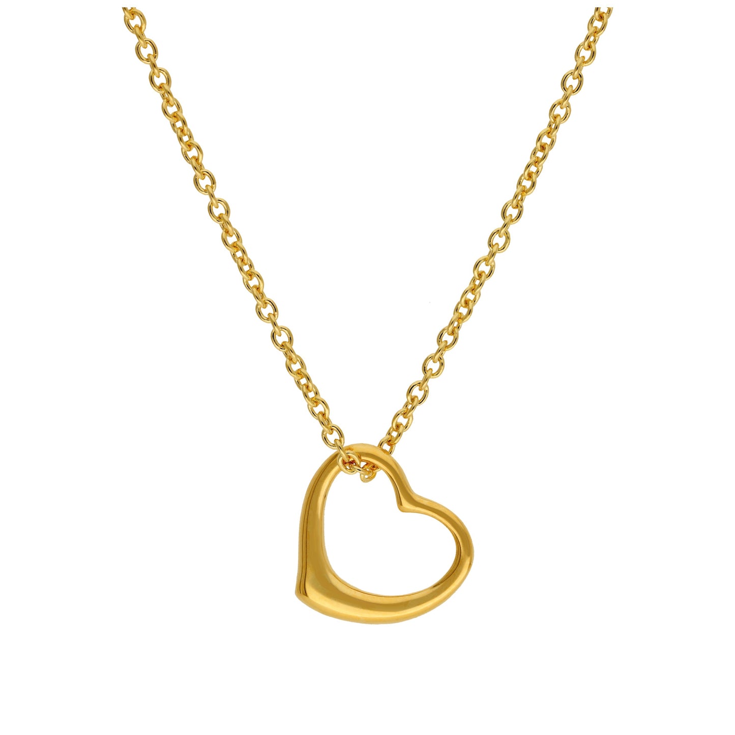 Gold Plated Sterling Silver Floating Heart Pendant Necklace 16 - 24 Inches