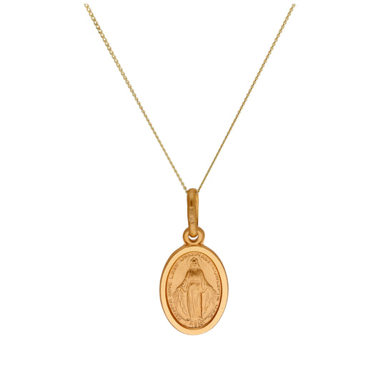 9ct Gold Miraculous Mary Necklace 16 - 20 Inches