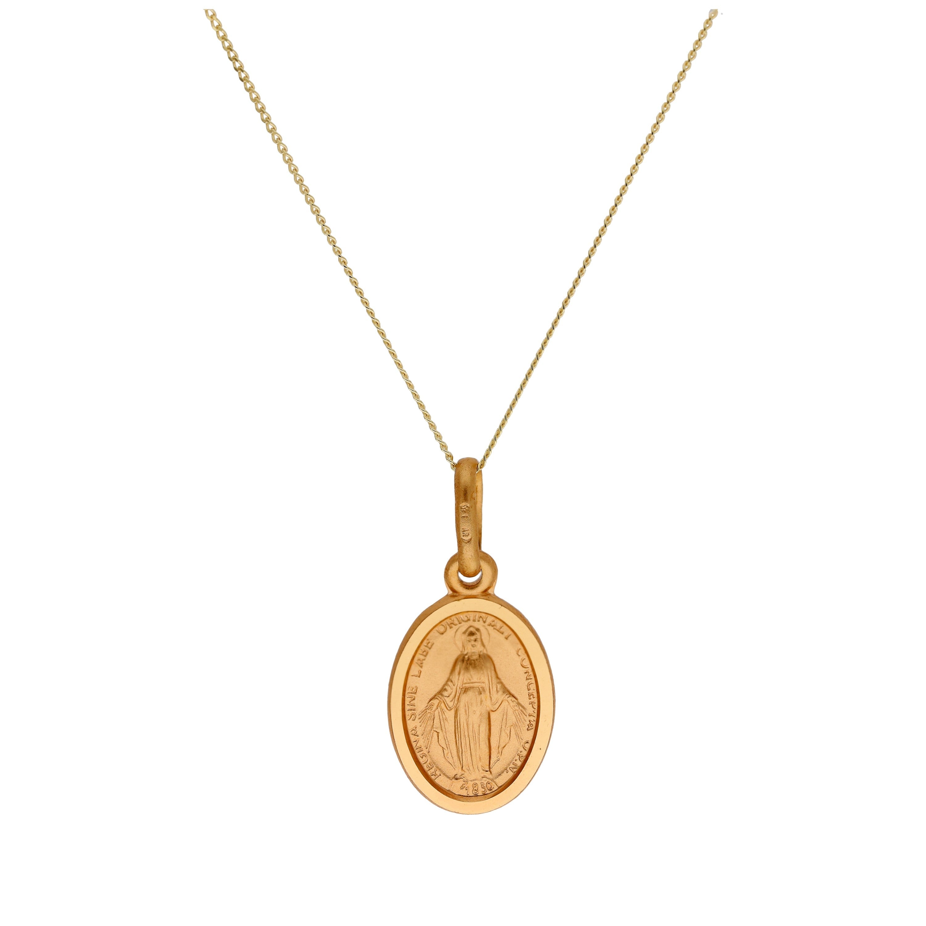 9ct Gold Miraculous Mary Necklace 16 - 22 Inches
