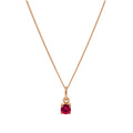Rose Gold Plated Sterling Silver Ruby CZ Birthstone Necklace 14 - 32 Inches