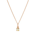 Rose Gold Plated Sterling Silver Peridot CZ Birthstone Necklace 14 - 32 Inches