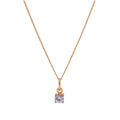 Rose Gold Plated Sterling Silver Alexandrite CZ June Necklace 14 - 32 Inches