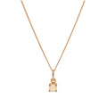 Rose Gold Plated Sterling Silver Opal CZ Birthstone Necklace 14 - 32 Inches