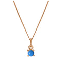 Rose Gold Plated Sterling Silver Turquoise Birthstone Necklace 14 - 32 Inches
