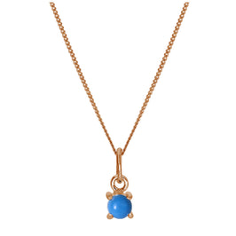 Rose Gold Plated Sterling Silver Turquoise Birthstone Necklace 14 - 32 Inches