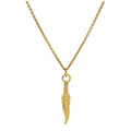 Gold Plated Sterling Silver Feather Necklace 16 - 22 Inches