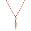 Rose Gold Plated Sterling Silver Feather Necklace 16 - 24 Inches