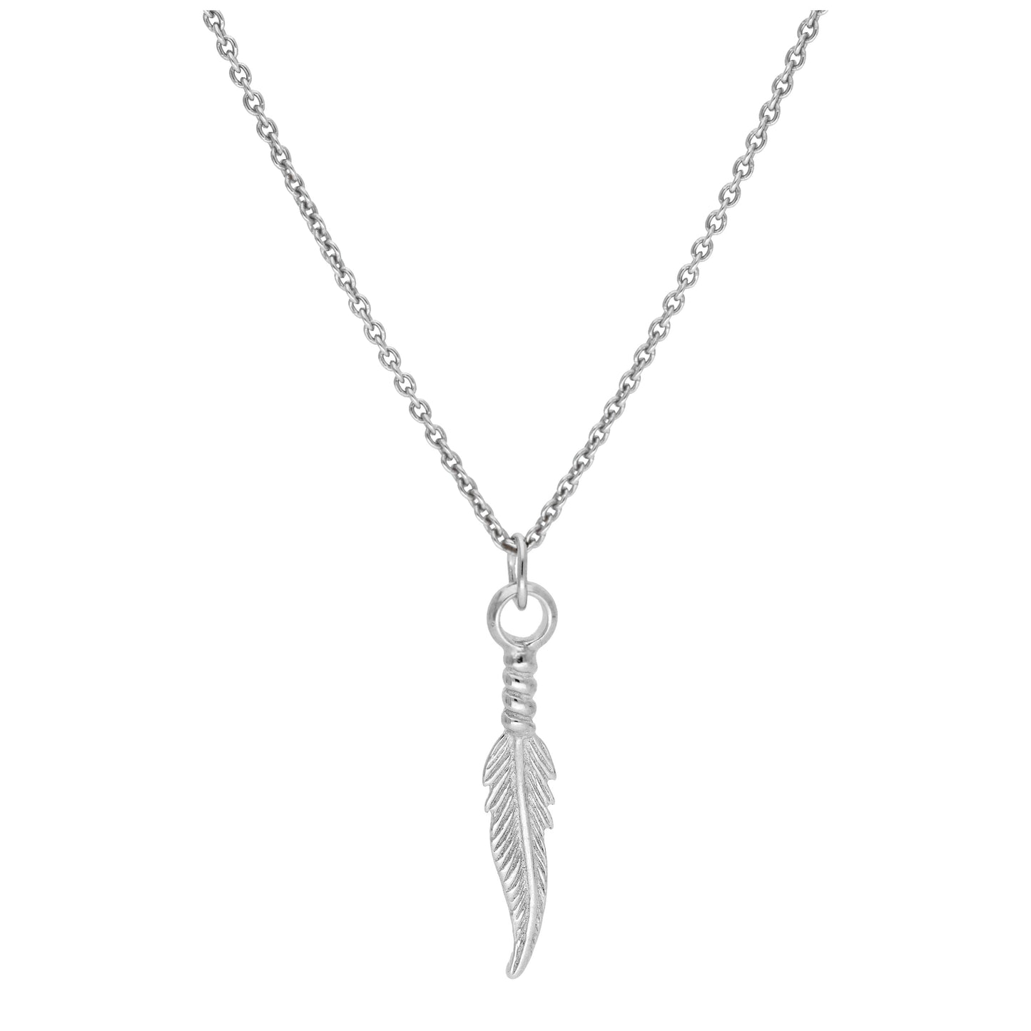 Sterling Silver Feather Necklace 14 - 22 Inches