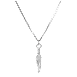 Sterling Silver Feather Necklace 14 - 22 Inches