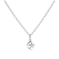 Tiny Sterling Silver Crescent Moon & Star Necklace 14 - 28 Inches